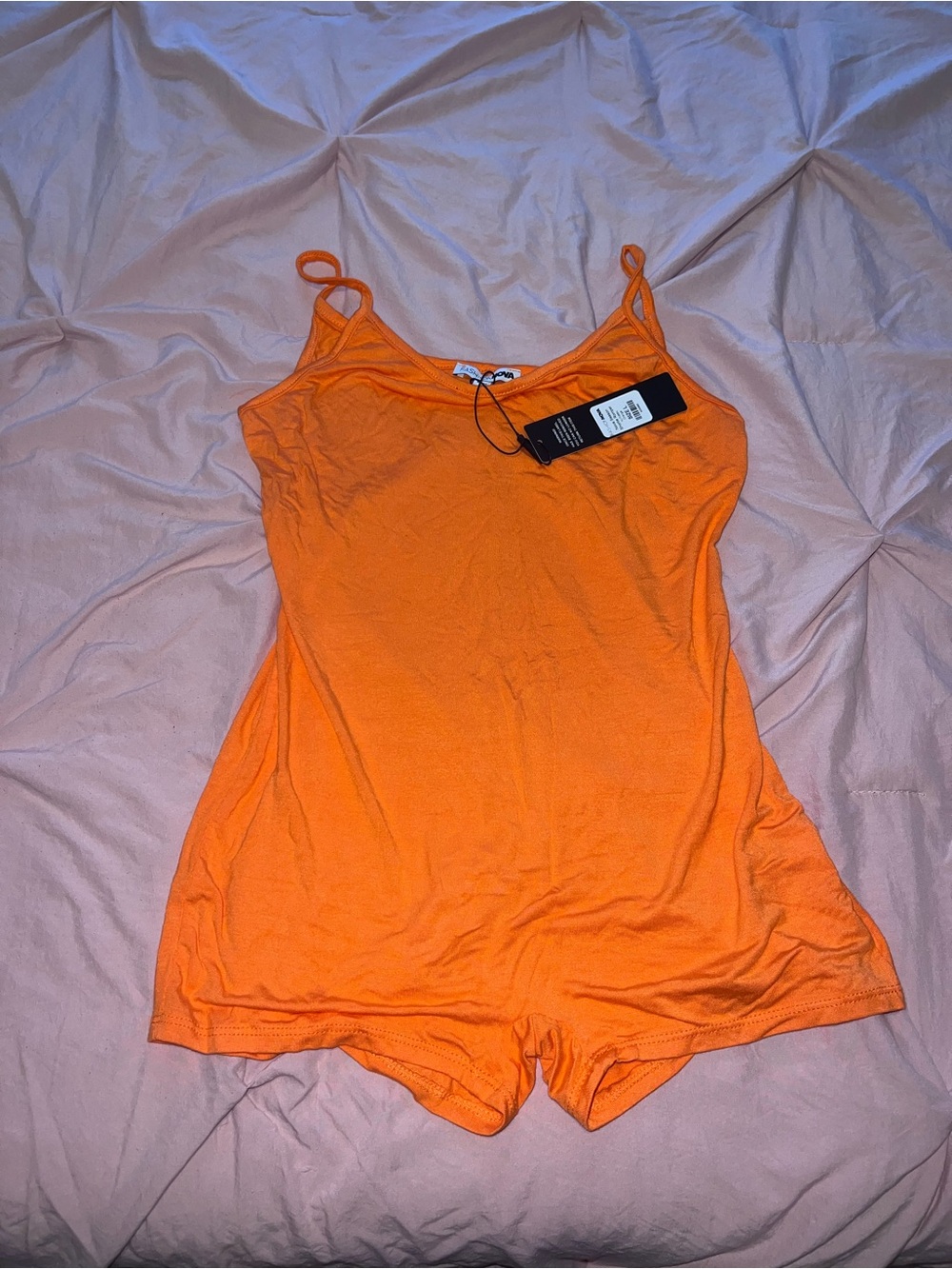 NWT Fashion Nova Orange Spaghetti Strap Romper - Picture 2 of 5